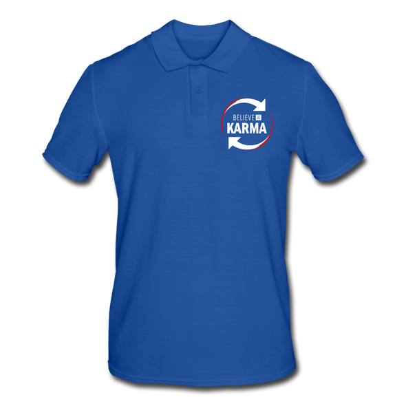 Männer Poloshirt: Believe in Karma - Royalblau