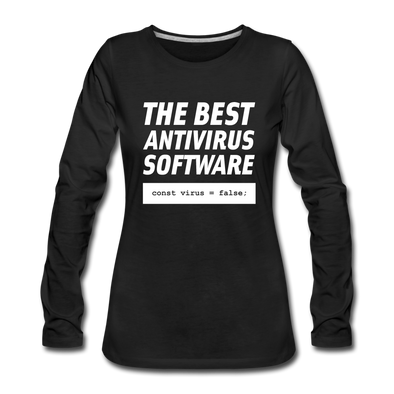 Frauen Premium Langarmshirt: The best antivirus software - Schwarz