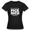 Frauen T-Shirt: Darf ich Dir das Fick Dich anbieten? - Schwarz