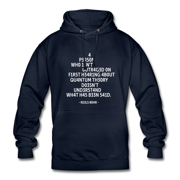 Unisex Hoodie: A person who isn’t outraged on first hearing about … - Navy