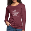 Frauen Premium Langarmshirt: A person who isn’t outraged on first hearing about … - Bordeauxrot meliert