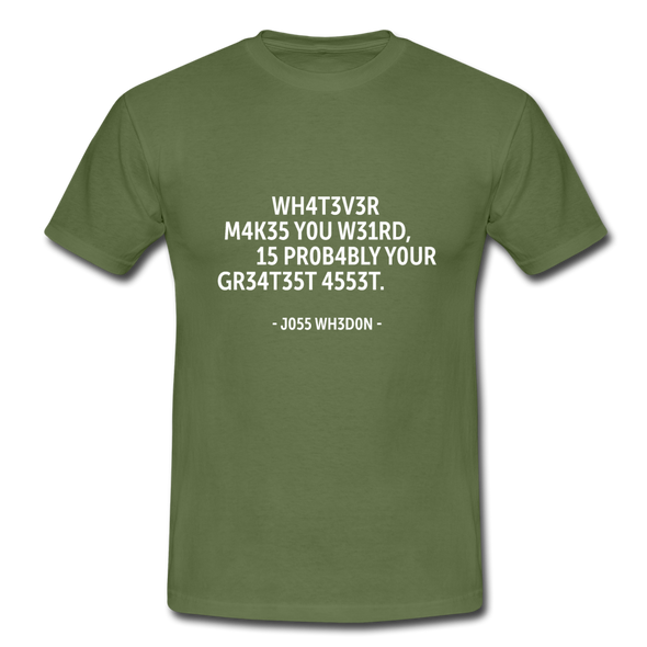 Männer T-Shirt: Being a nerd just means you are passionate … - Militärgrün