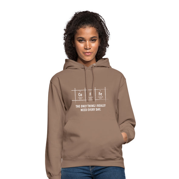 Unisex Hoodie: Coffee – The only thing I really need every day - Mokka