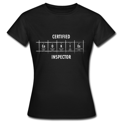 Frauen T-Shirt: Certified Cookies Inspector - Schwarz