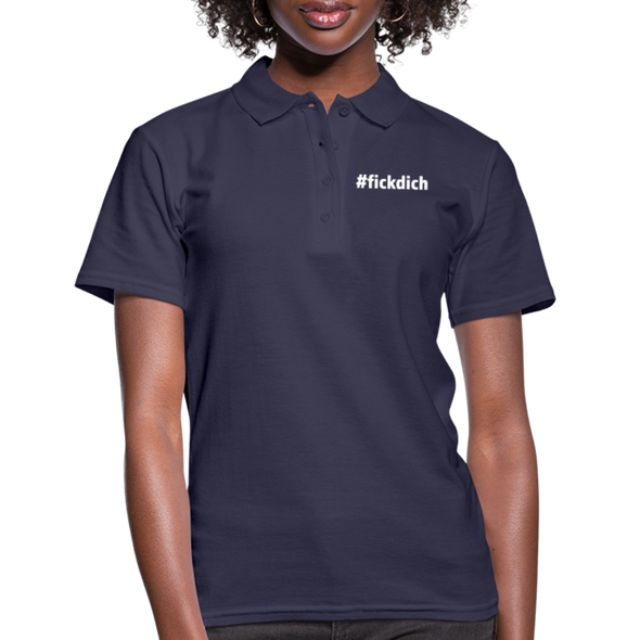 Frauen Poloshirt: Fick Dich (#fickdich) - Navy