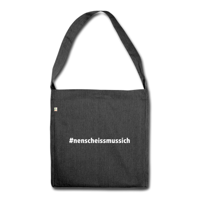 Umhängetasche aus Recycling-Material: Nen Scheiß muss ich (#nenscheissmussich) - Schwarz meliert