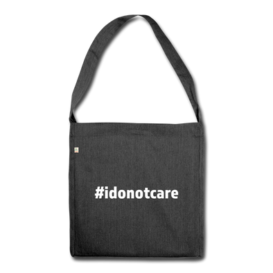 Umhängetasche aus Recycling-Material: I do not care (#idonotcare) - Schwarz meliert