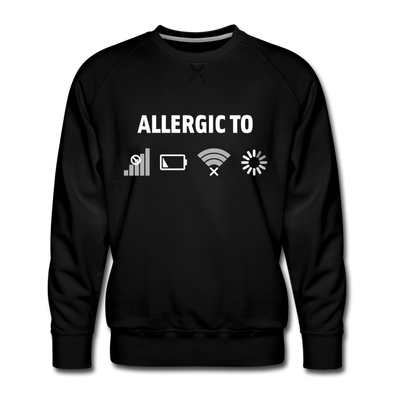 Männer Premium Pullover: Allergic to (Ladebalken, leerer Akku, kein Empfang, Kein Wlan) - Schwarz