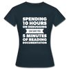 Frauen T-Shirt: Spending 10 hours on debugging … - Navy