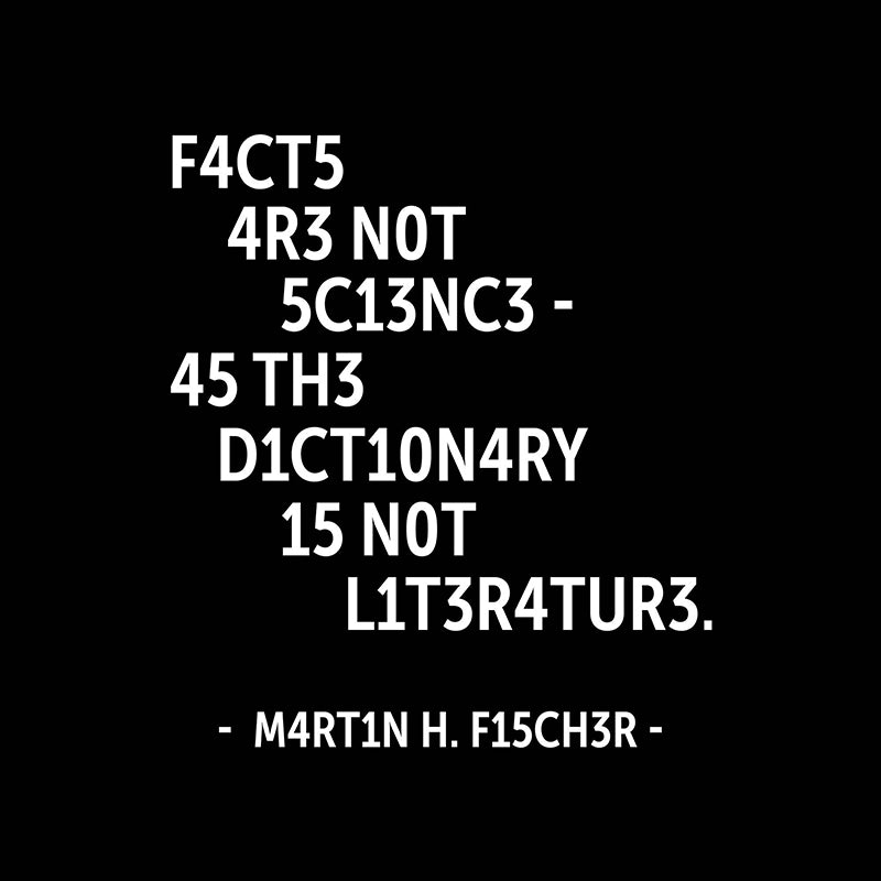 Facts are not science – as the dictionary is not …