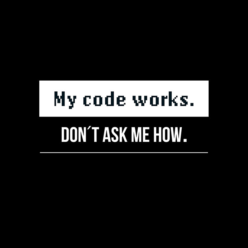 My code works. Don't ask me how.