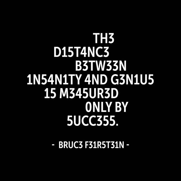 The distance between insanity and genius …