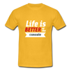 Männer T-Shirt: Life is better at the console - Gelb