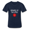 Männer-T-Shirt mit V-Ausschnitt: Beware of the little semicolon - Navy