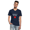 Männer-T-Shirt mit V-Ausschnitt: Beware of the little semicolon - Navy