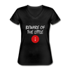 Frauen-T-Shirt mit V-Ausschnitt: Beware of the little semicolon - Schwarz