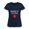 Frauen-T-Shirt mit V-Ausschnitt: Beware of the little semicolon - Navy