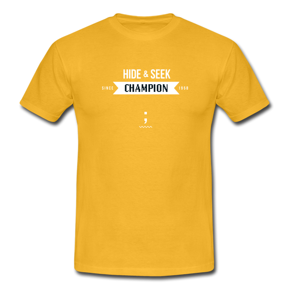 Männer T-Shirt: Hide & Seek Champion since 1958 - Gelb