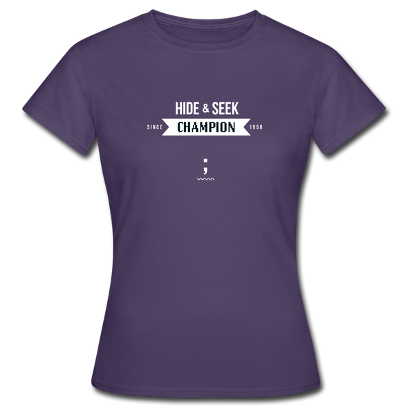 Frauen T-Shirt: Hide & Seek Champion since 1958 - Dunkellila