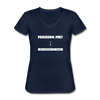 Frauen-T-Shirt mit V-Ausschnitt: Missing me? Say goodbye to sleep - Navy