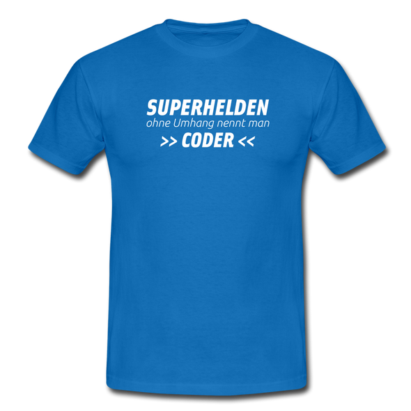 Männer T-Shirt: Superhelden ohne Umhang nennt man Coder - Royalblau