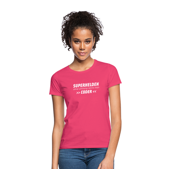 Frauen T-Shirt: Superhelden ohne Umhang nennt man Coder - Azalea