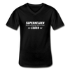 Männer-T-Shirt mit V-Ausschnitt: Superhelden ohne Umhang nennt man Coder - Schwarz