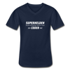 Männer-T-Shirt mit V-Ausschnitt: Superhelden ohne Umhang nennt man Coder - Navy