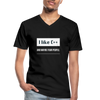 Männer-T-Shirt mit V-Ausschnitt: I like C++ and maybe four people - Schwarz