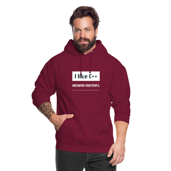 Unisex Hoodie: I like C++ and maybe four people - Bordeaux