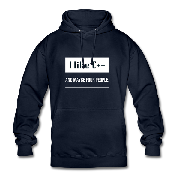 Unisex Hoodie: I like C++ and maybe four people - Navy