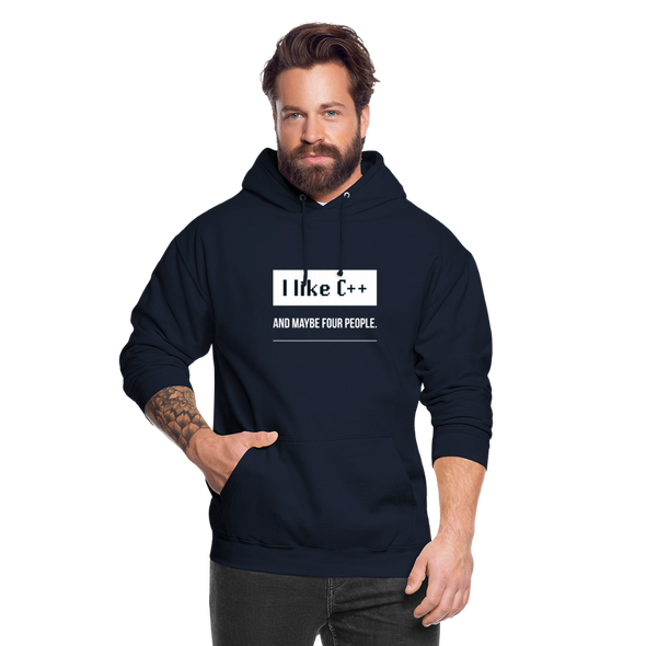 Unisex Hoodie: I like C++ and maybe four people - Navy
