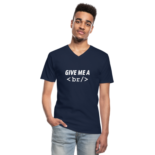Männer-T-Shirt mit V-Ausschnitt: Give me a break - Navy