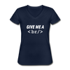 Frauen-T-Shirt mit V-Ausschnitt: Give me a break - Navy