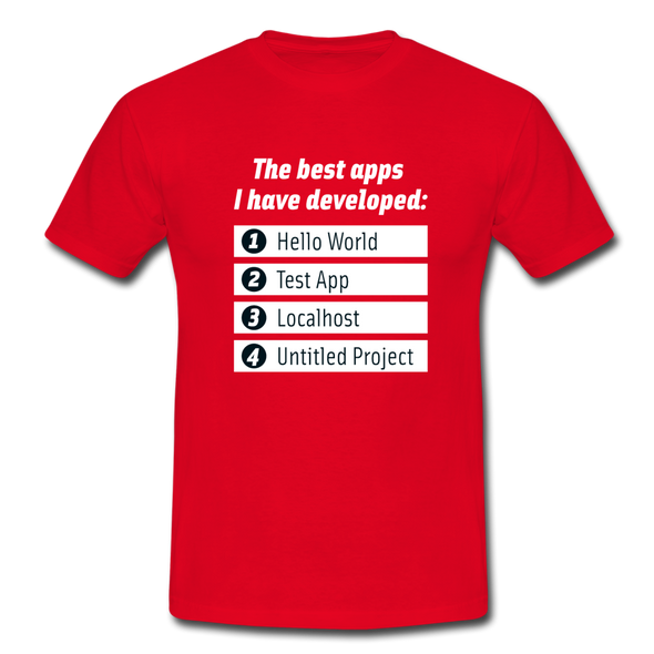 Männer T-Shirt: The best apps I have developed - Rot