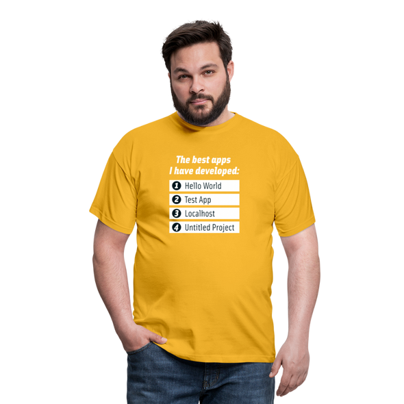 Männer T-Shirt: The best apps I have developed - Gelb