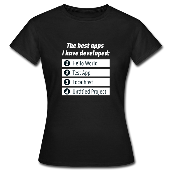Frauen T-Shirt: The best apps I have developed - Schwarz