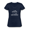 Frauen-T-Shirt mit V-Ausschnitt: I’m not antisocial, I’m just not user-friendly - Navy