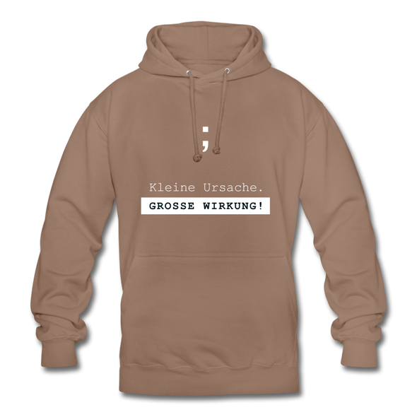 Unisex Hoodie: Semikolon – Kleine Ursache. Große Wirkung! - Mokka