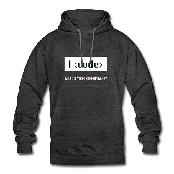 Unisex Hoodie: I code – what’s your superpower? - Anthrazit