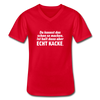 Männer-T-Shirt mit V-Ausschnitt: Du kannst das schon so machen. Ist halt dann aber echt kacke. - Rot