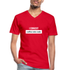 Männer-T-Shirt mit V-Ausschnitt: I convert coffee into code - Rot