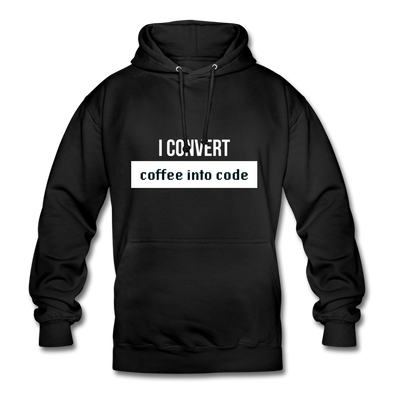 Unisex Hoodie: I convert coffee into code - Schwarz