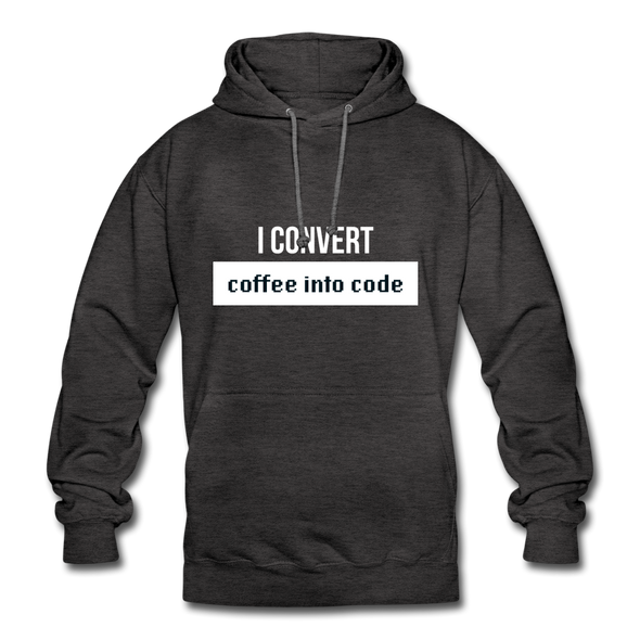 Unisex Hoodie: I convert coffee into code - Anthrazit