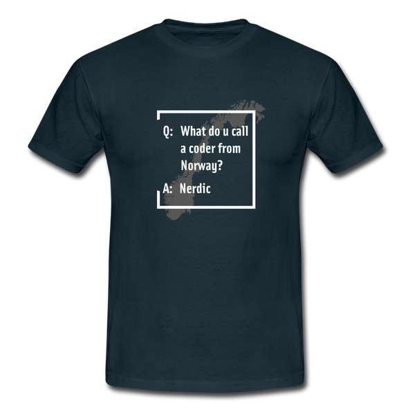 Männer T-Shirt: A coder from norway – Nerdic - Navy