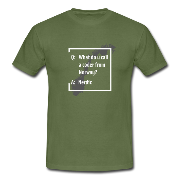 Männer T-Shirt: A coder from norway – Nerdic - Militärgrün