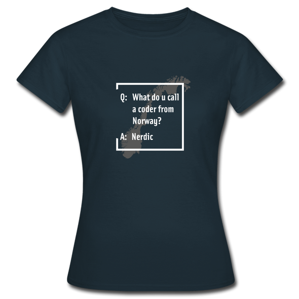 Frauen T-Shirt: A coder from norway – Nerdic - Navy
