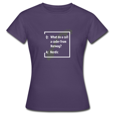 Frauen T-Shirt: A coder from norway – Nerdic - Dunkellila
