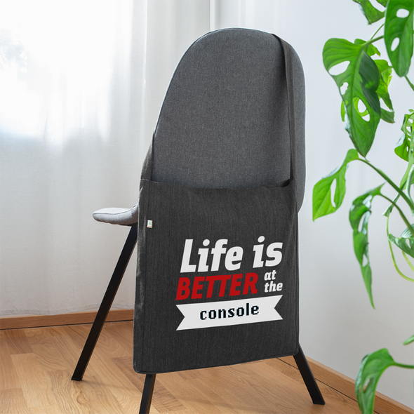 Umhängetasche aus Recycling-Material: Life is better at the console - Schwarz meliert