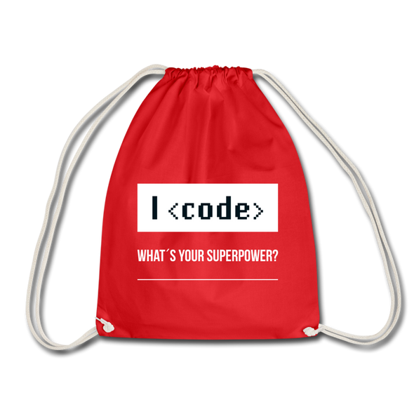 Turnbeutel: I code – what’s your superpower? - Rot
